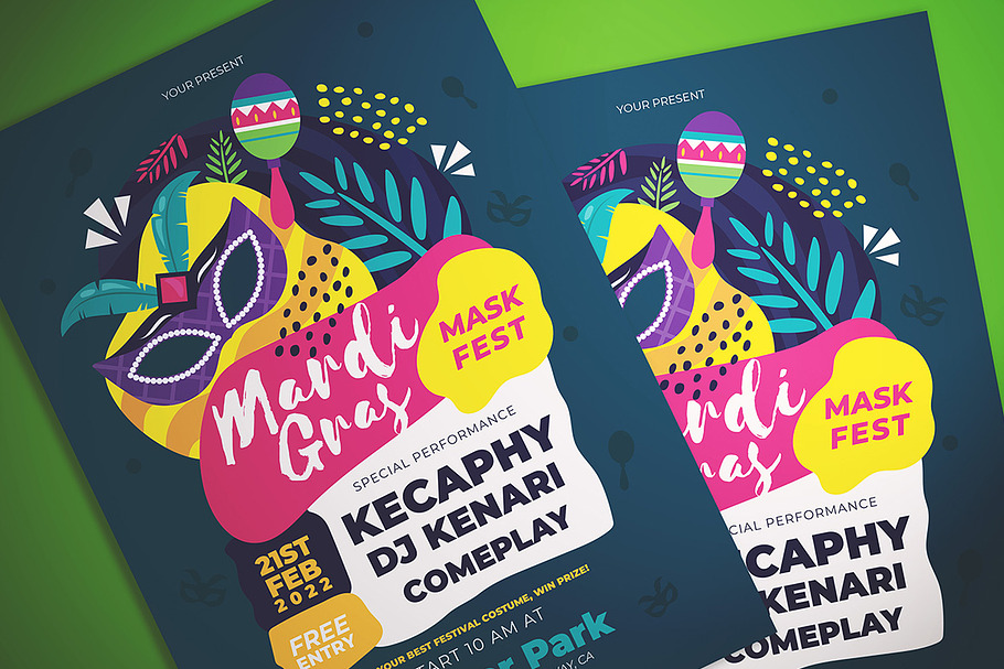 Mardi Gras Event Flyer in Flyer Templates - product preview 8