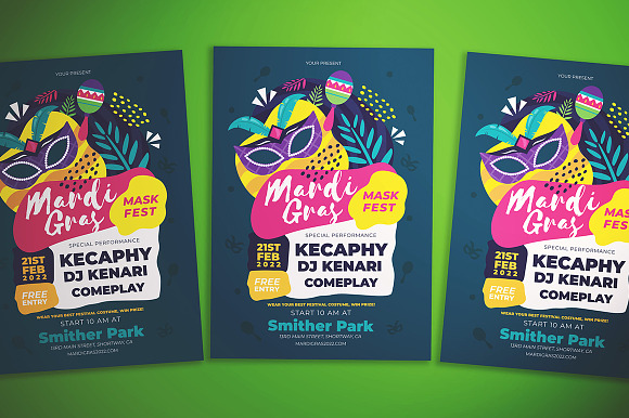 Mardi Gras Event Flyer in Flyer Templates - product preview 2