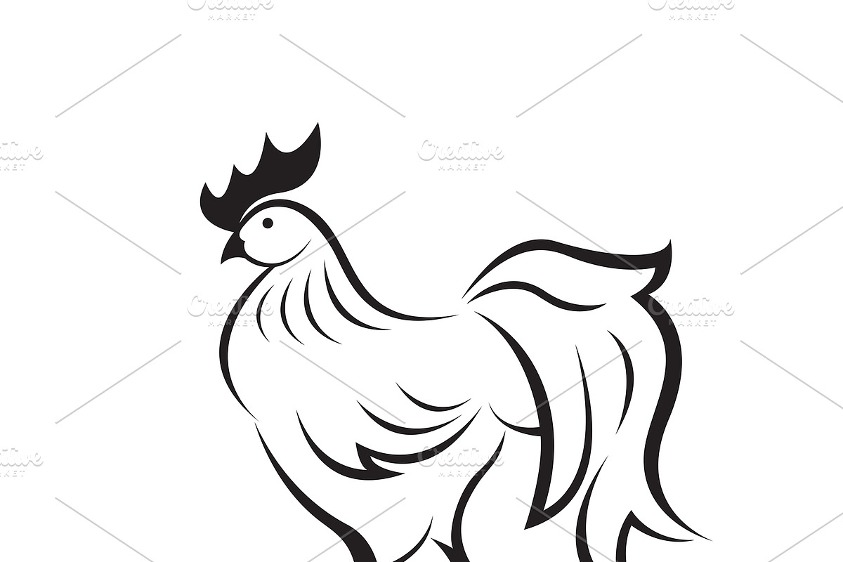 Vector of rooster or cock. Animal. in Illustrations - product preview 8