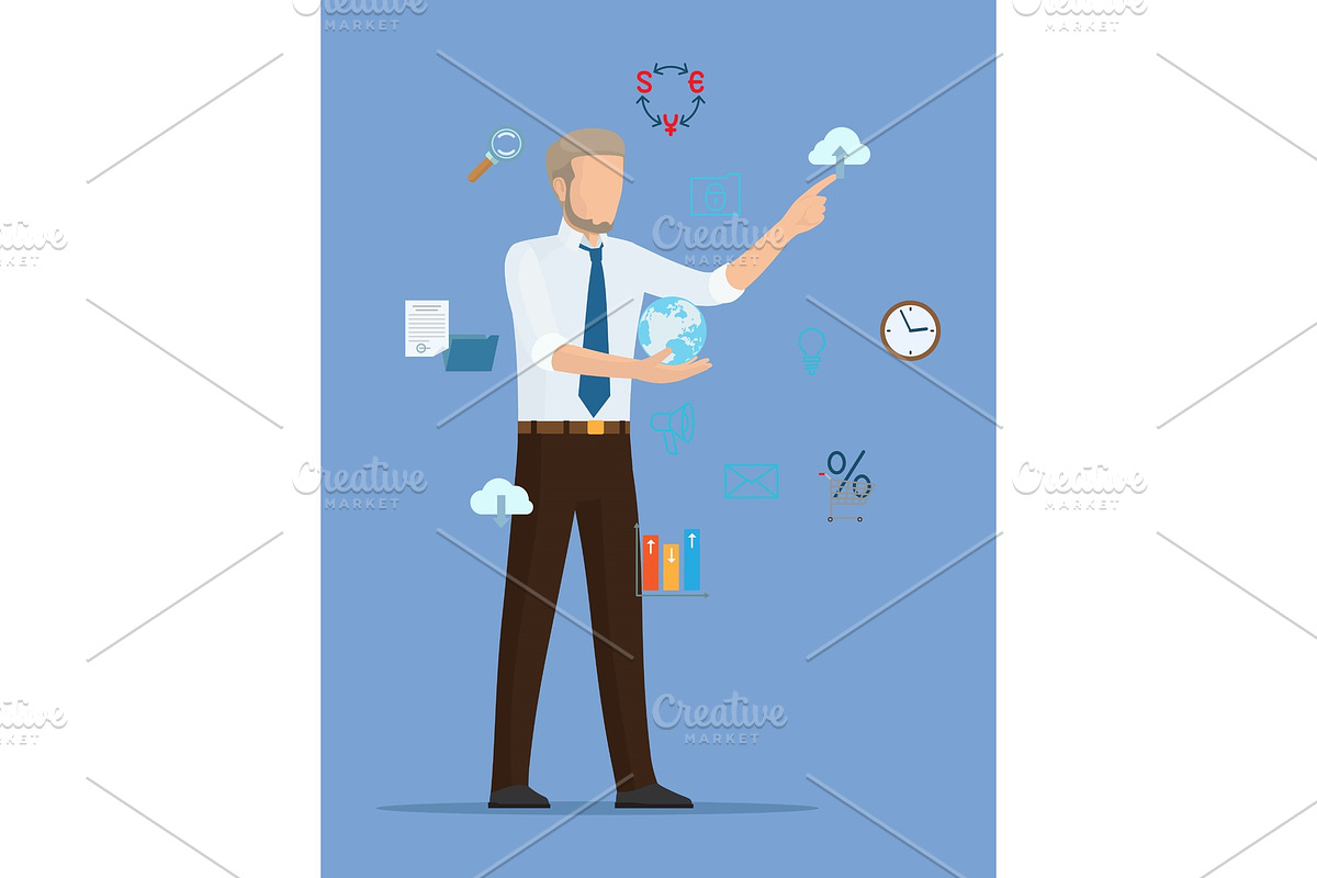 Businessman Colorful Card Vector in Illustrations - product preview 8