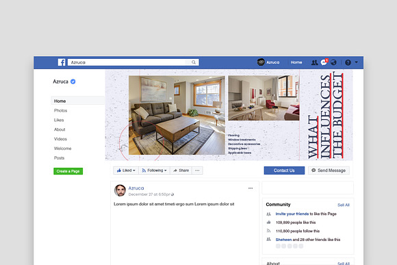 Interior Vol.1 Facebook Cover in Facebook Templates - product preview 1