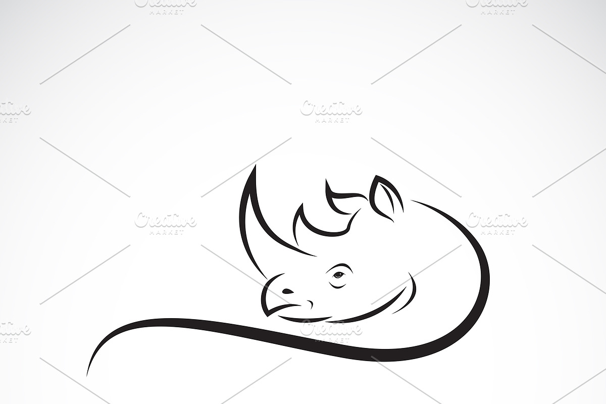 Vector of rhinoceros head design. in Illustrations - product preview 8