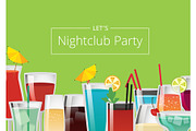 Nightclub Party Color Card Vector
