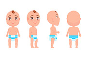 Set of Boy Infant from Front Back