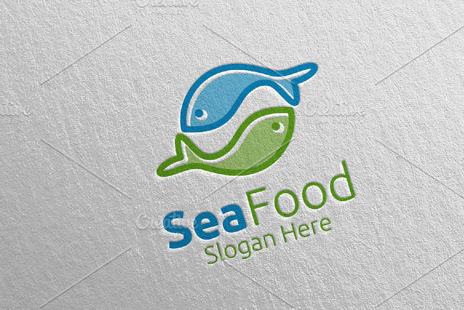 Fish Seafood Logo for Restaurant 94