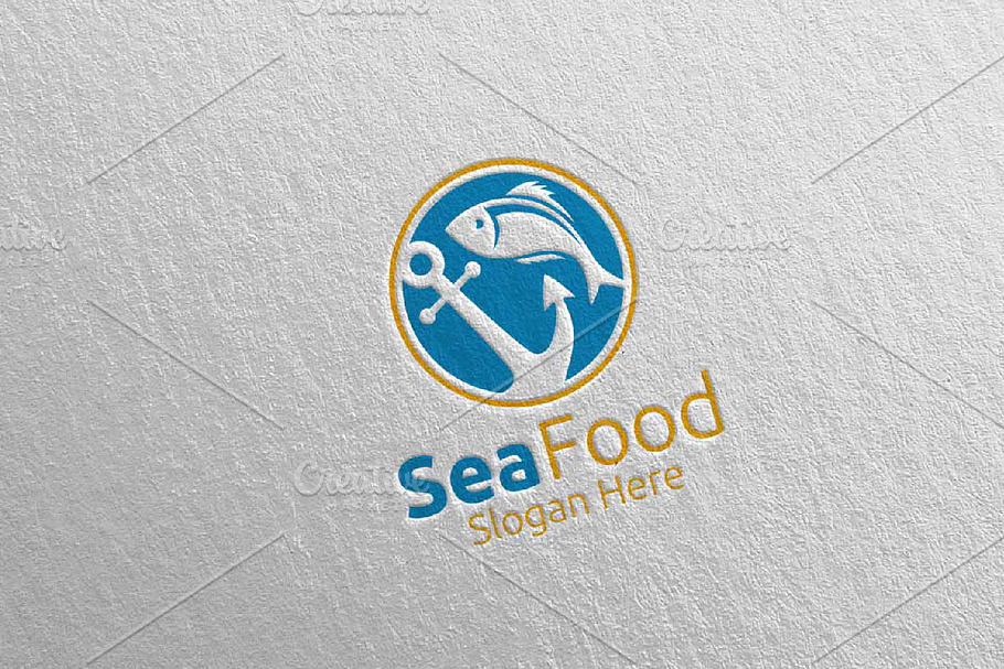 Fish Seafood Logo for Restaurant 98
