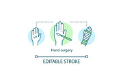 Hand surgery concept icon