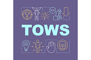 TOWS purple word concepts banner