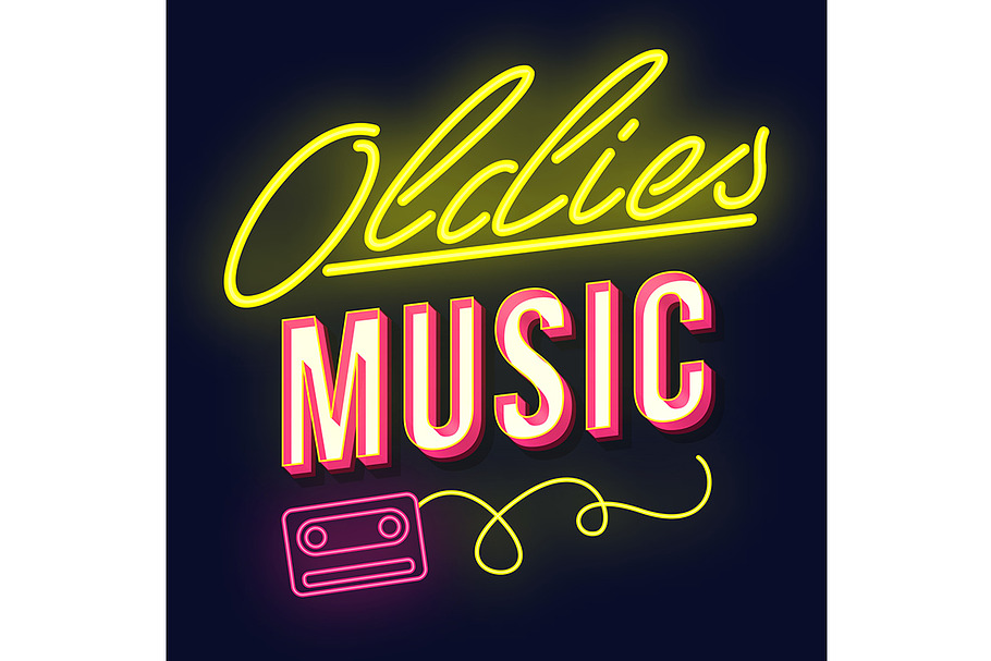 Oldies music vintage 3d lettering in Add-Ons - product preview 8