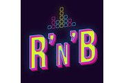 RnB vintage 3d vector lettering
