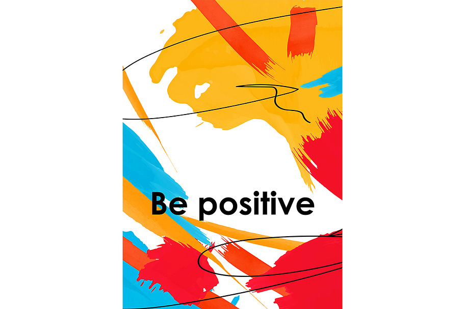Be positive slogan on acrylic smudge in Brochure Templates - product preview 8