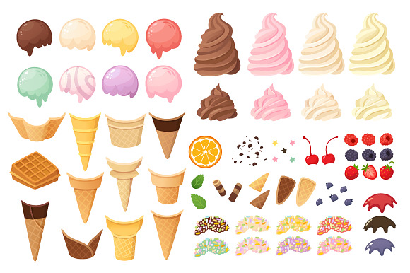 Ice cream constructor in Illustrations - product preview 1