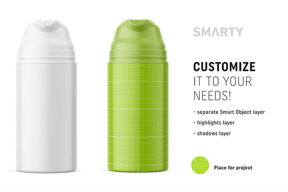 Matt airless bottle mockup in Product Mockups - product preview 1