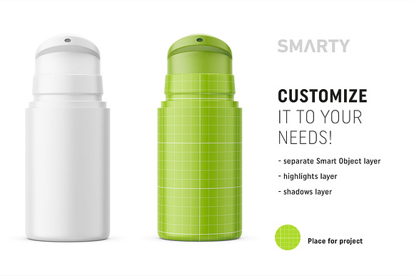 Matt airless bottle mockup in Product Mockups - product preview 1