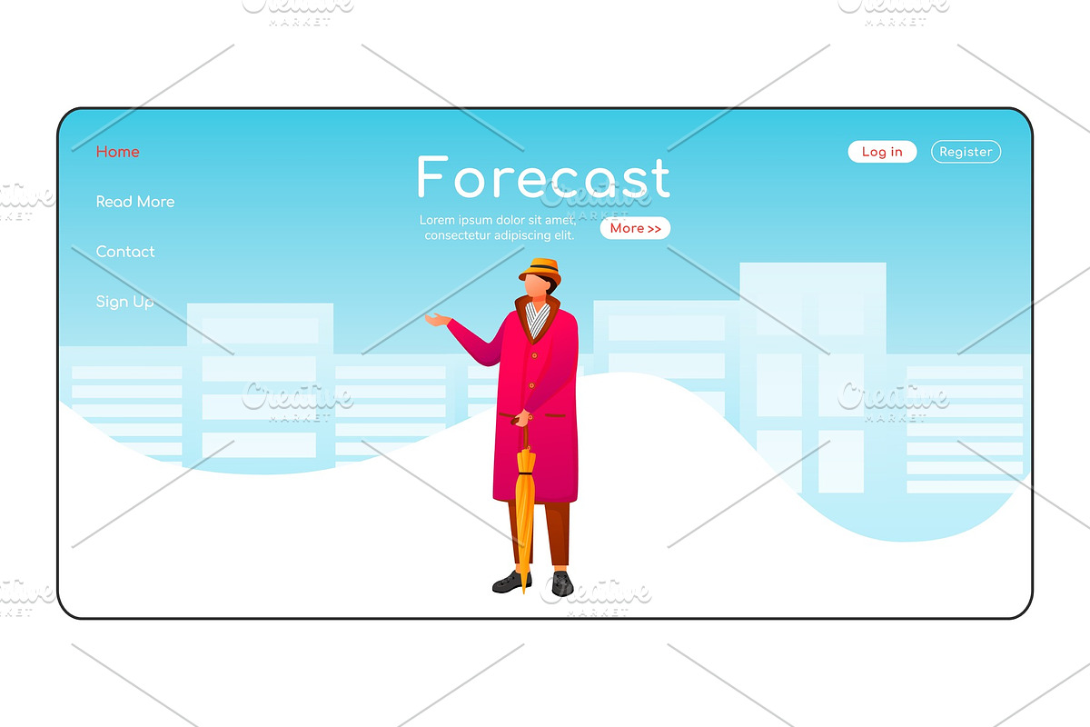 Forecast landing page template in Landing Page Templates - product preview 8
