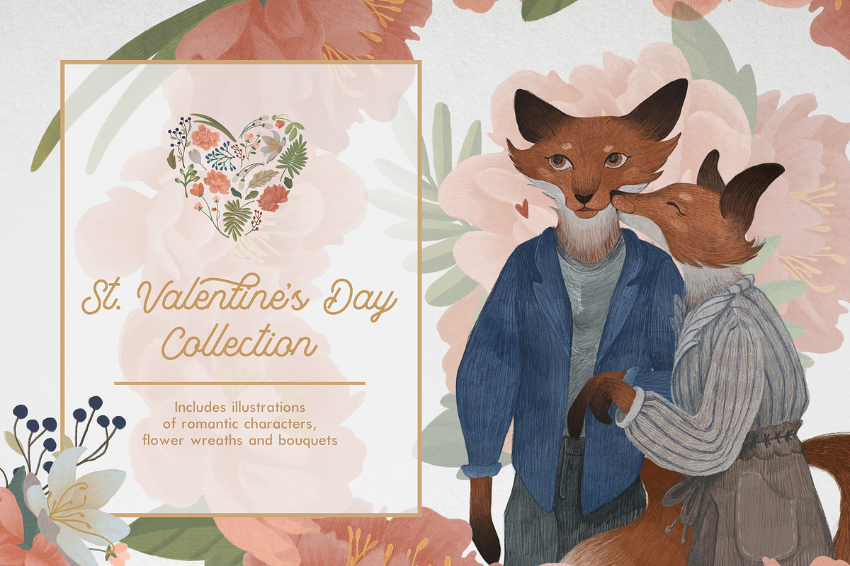 Romantic couples & Flowers in Illustrations - product preview 8