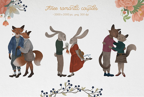 Romantic couples & Flowers in Illustrations - product preview 6