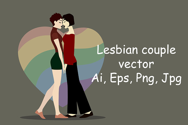 Lesbian couple vector