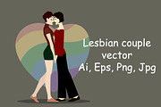Lesbian couple vector