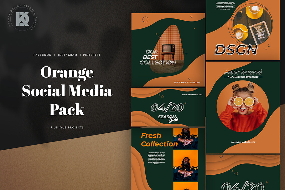 Lively Orange Social Media Pack