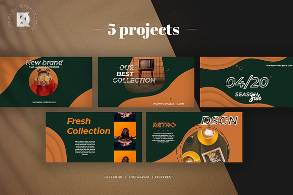 Lively Orange Social Media Pack in Instagram Templates - product preview 3