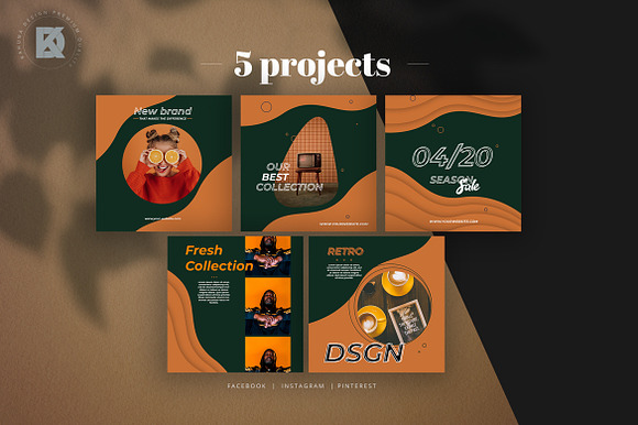Lively Orange Social Media Pack in Instagram Templates - product preview 4