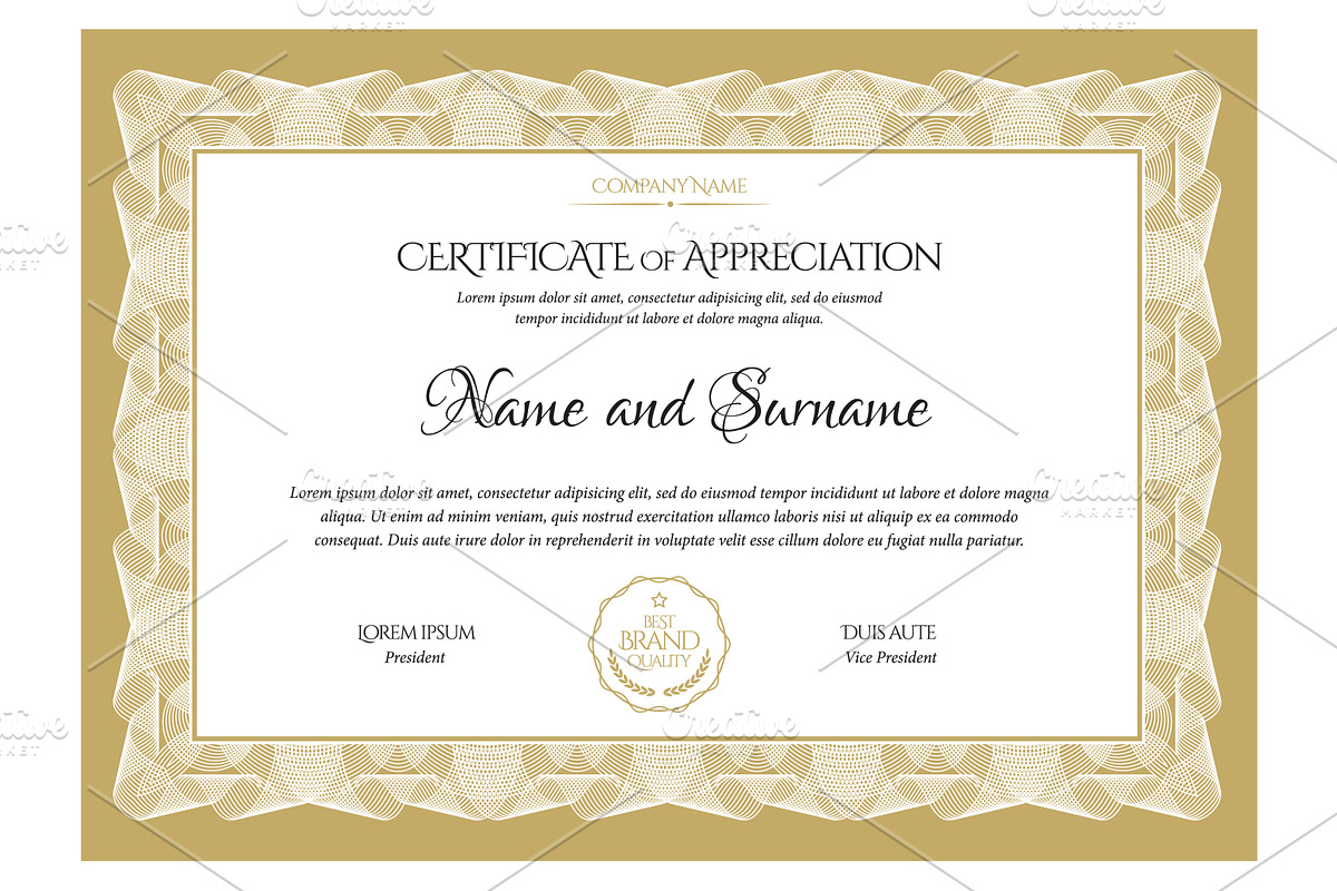 Certificate372. Diploma template in Stationery Templates - product preview 8