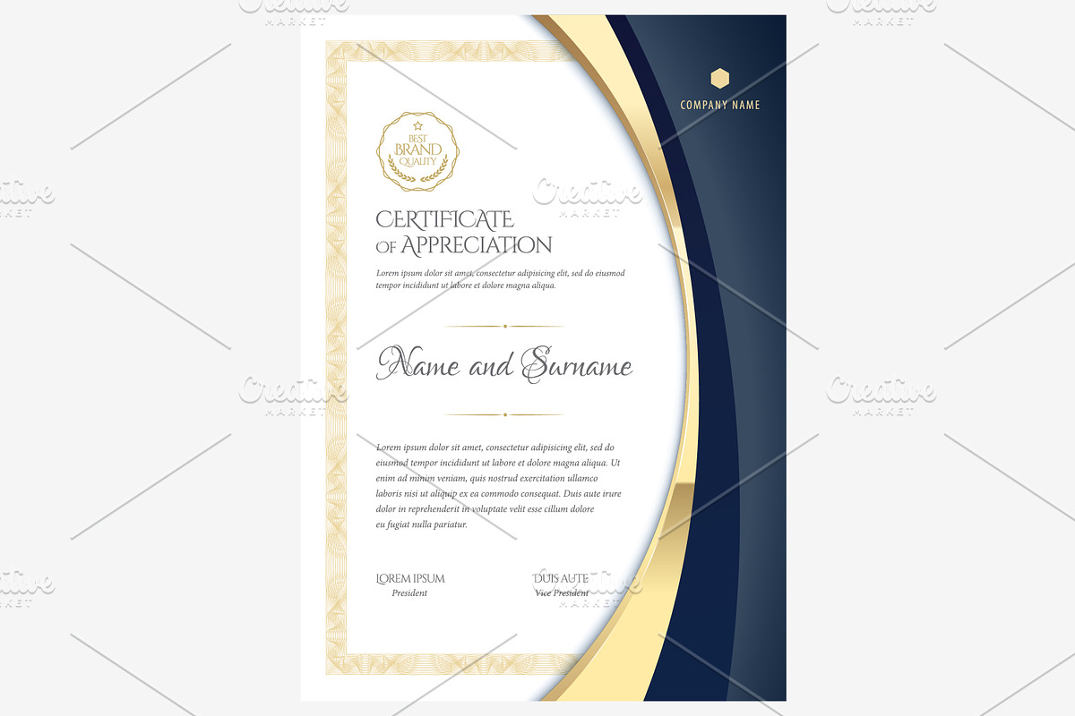 Certificate373. Diploma template in Stationery Templates - product preview 8