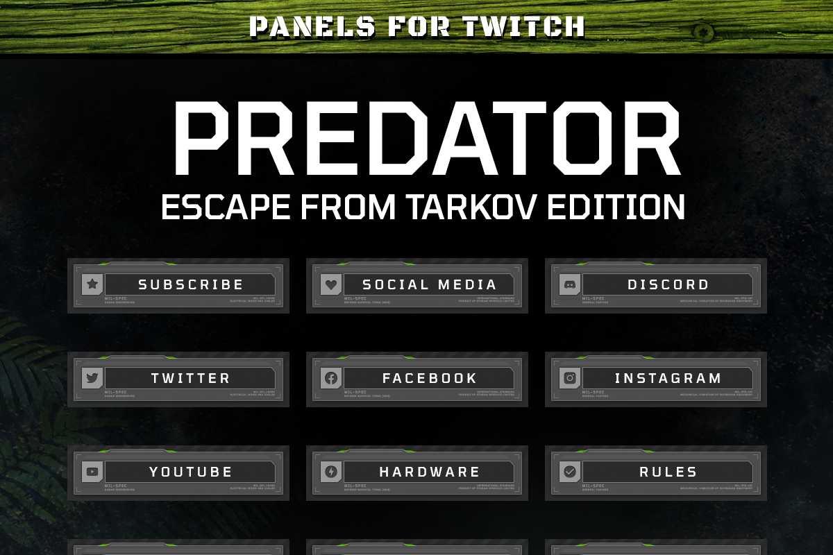EFT Predator - Twitch Panels in Graphics - product preview 8