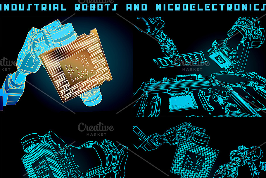 Robotics and Microelectronics Set in Illustrations - product preview 8