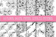 10 Floral Seamless Digital Papers
