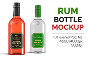 Clear Rum Brandy Vodka Bottle Mockup