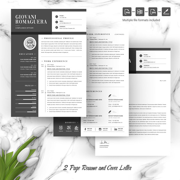 Minimal and Black White Clean Resume in Resume Templates - product preview 3