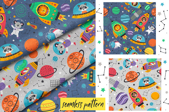Space animals collection in Illustrations - product preview 2