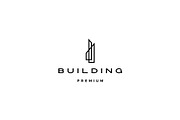building logo vector icon line