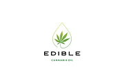 cannabis oil edible logo vector icon
