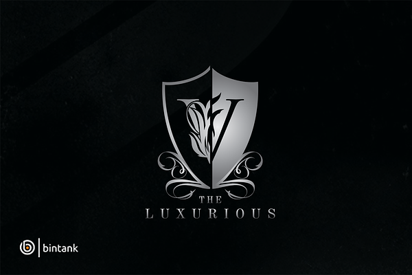 Luxury Silver V Shield Logo