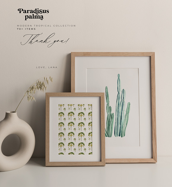TROPICAL PALMS & animals + patterns in Illustrations - product preview 9