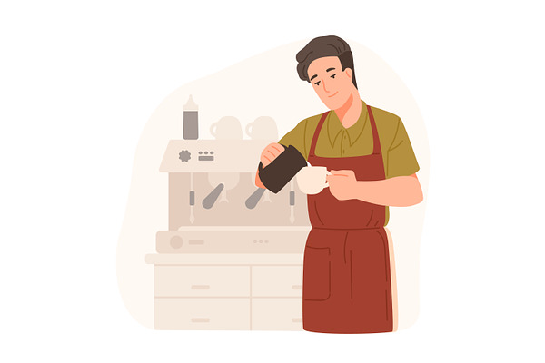 Barista making coffee