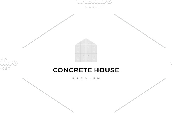 exposed concrete house logo vector