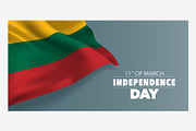 Lithuania independence vector card