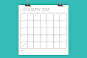 12 x 12 Inch Minimal 2021 Calendar