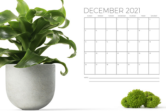 12 x 12 Inch Minimal 2021 Calendar in Stationery Templates - product preview 5