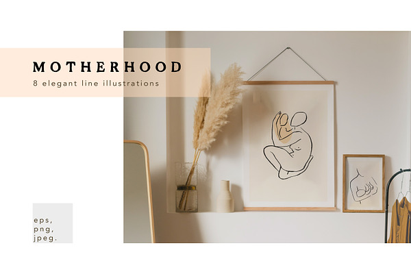 Motherhood Line Art Illustrations