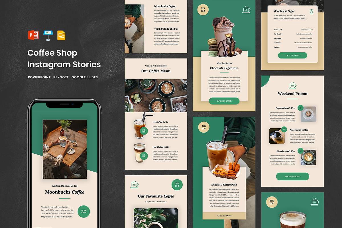 Coffee Shop Instagram Stories PPT in PowerPoint Templates - product preview 8