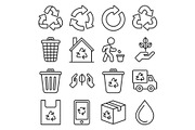 Garbage and Recycling Related Icons
