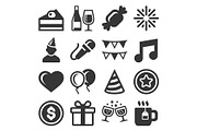 Party and Celebration Icons Set on