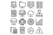Network and Hosting Icons Set on