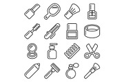 Beauty and Cosmetic Icons Set on