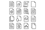 Document Report Related Icons Set on